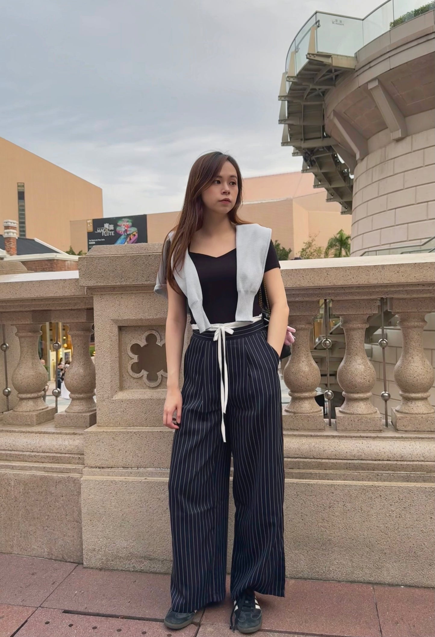 Jennie 風慵懶拼接西裝褲 Jennie Layered Low-waist Slacks