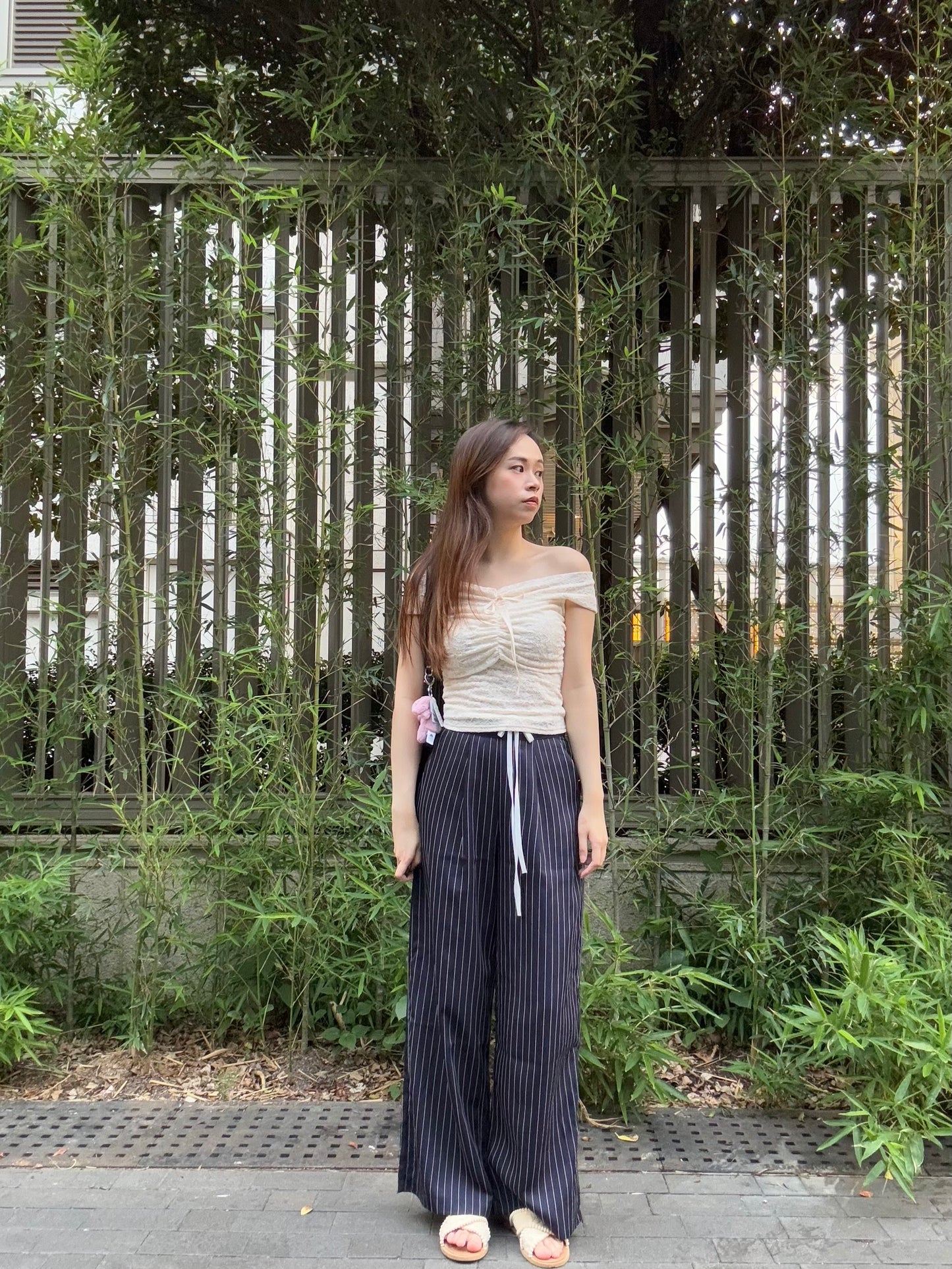 Jennie 風慵懶拼接西裝褲 Jennie Layered Low-waist Slacks